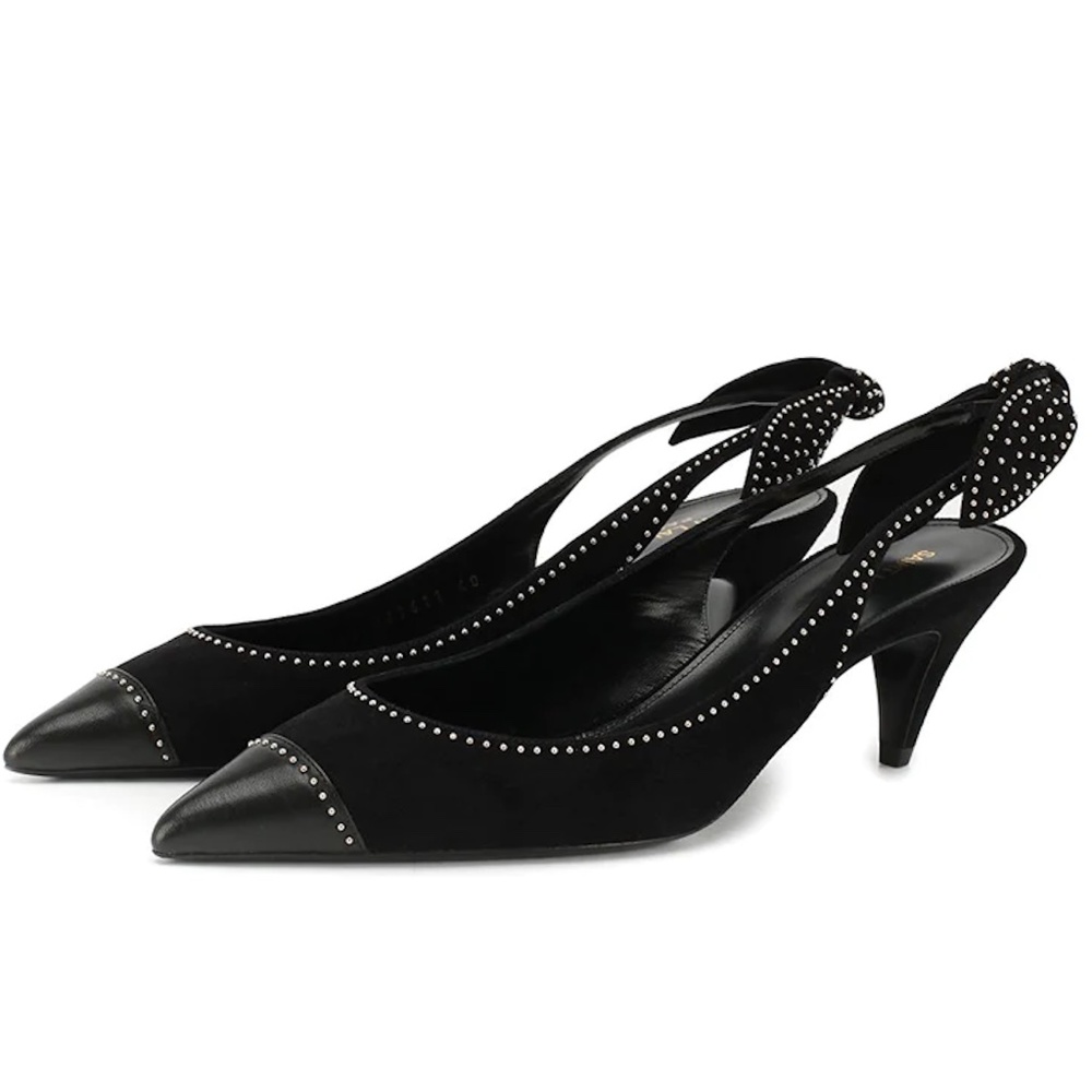 YSL Charlotte Black Slingback Heels